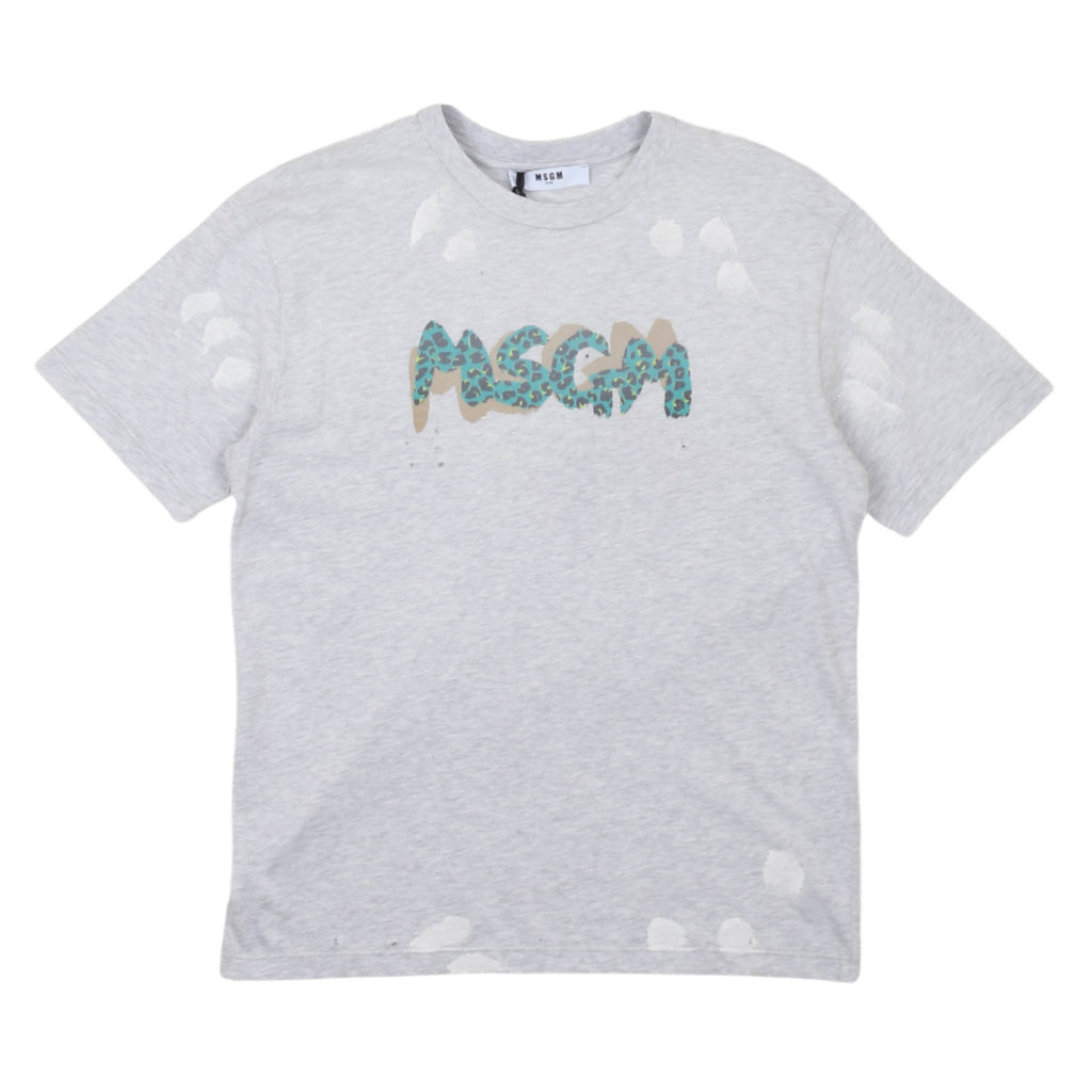 msgm - JERSEY T-SHIRT POJKE GRÅ MELERAD