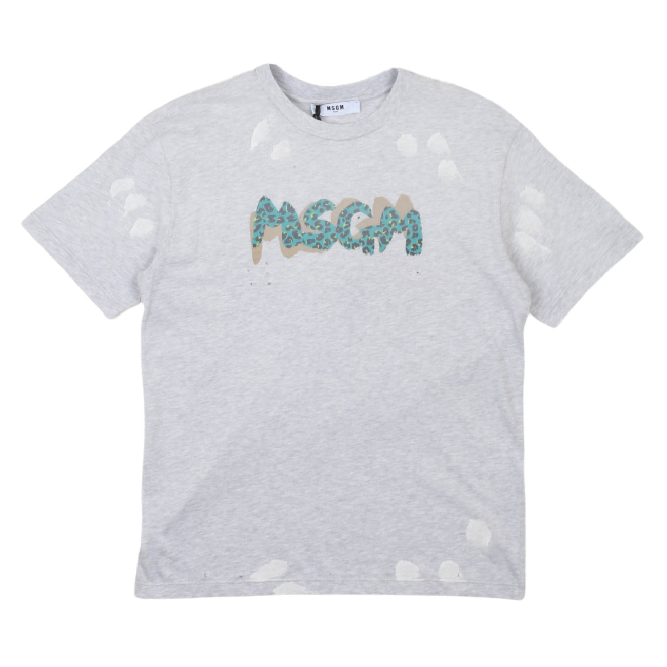 msgm - JERSEY T-SHIRT POJKE GRÅ MELERAD